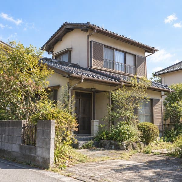 築年数の古い木造 2 階建ての住宅